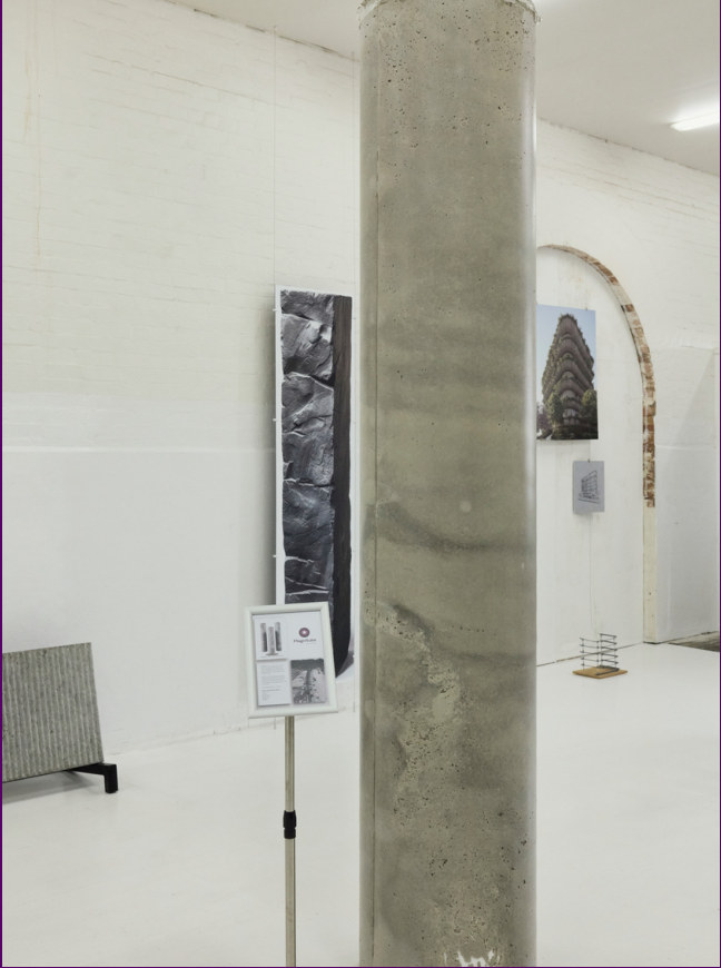 Finished Magnitube column on display in a gallery space
